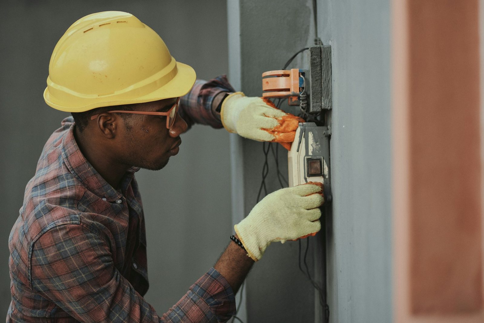 A local trade technician at work on site.